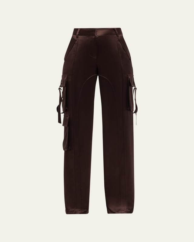 André Satin Cargo Pants
